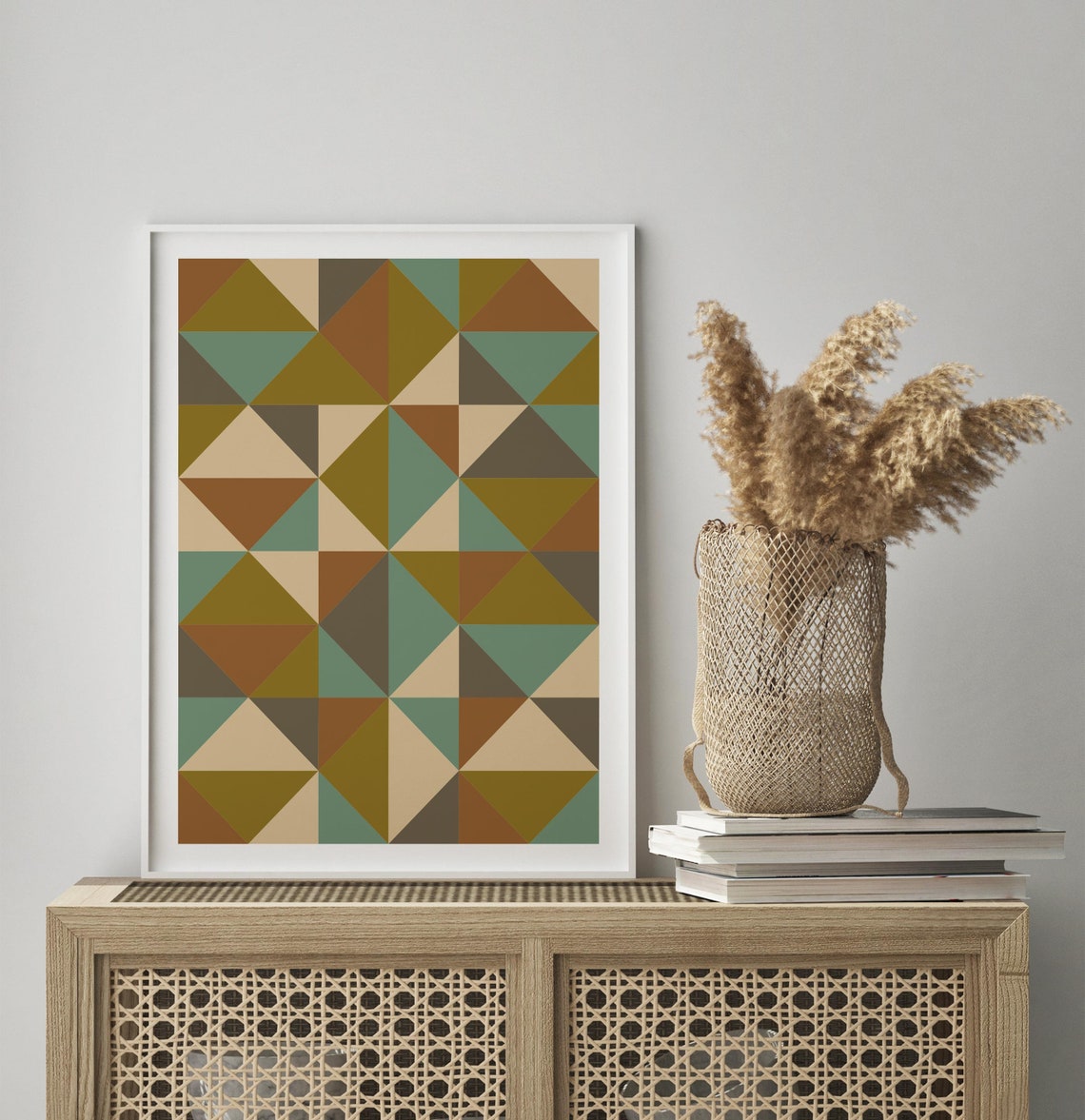 Geometric Print Green Wall Art Wall Art Print Instant Prints Abstract Art Green Print Triangle Print Wall Art - Image 3