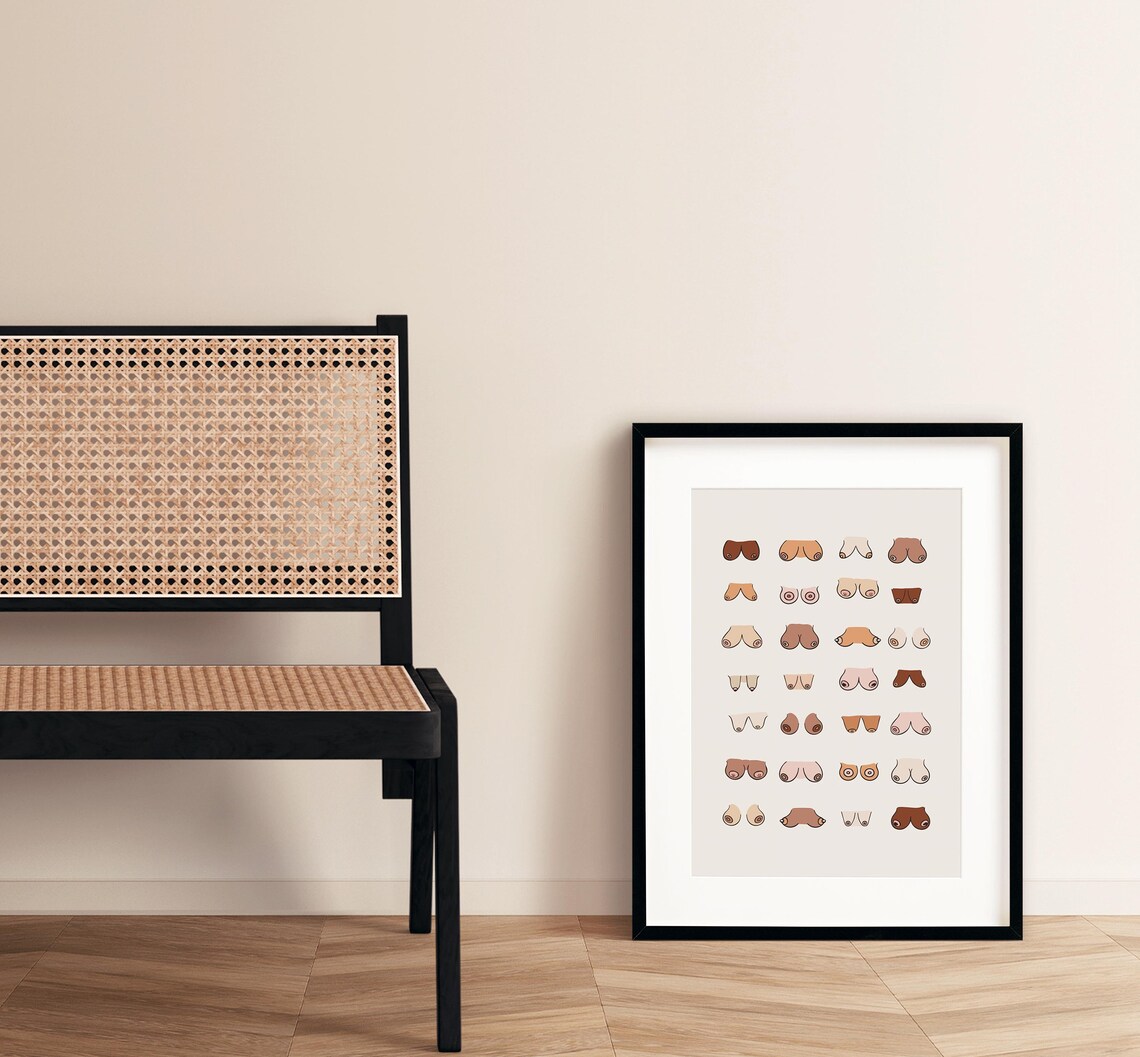 Boobs Funny Birthday Bathroom Humor Wall Art Print - Image 2