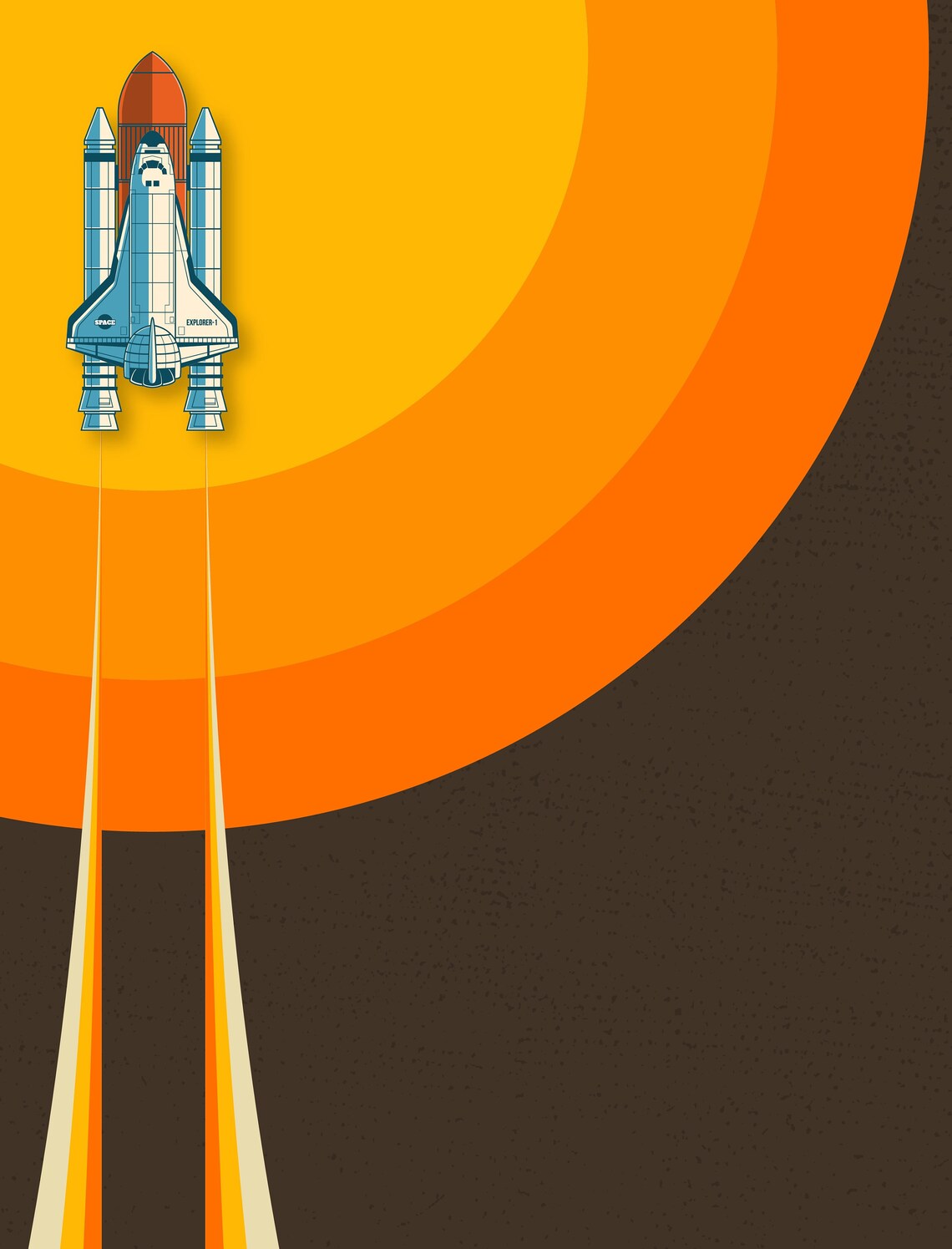 Retro Rocket Space Art Print, Celestial Decor - Image 3