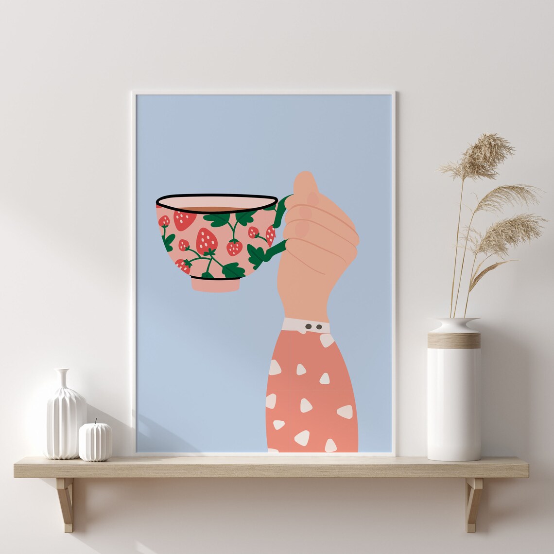 Kitchen Wall Art Tea Print Art Coffee Gift Coffee Print Kitchen Kitchen Print Kitchen Art Wall Art Print Blue - Image 2