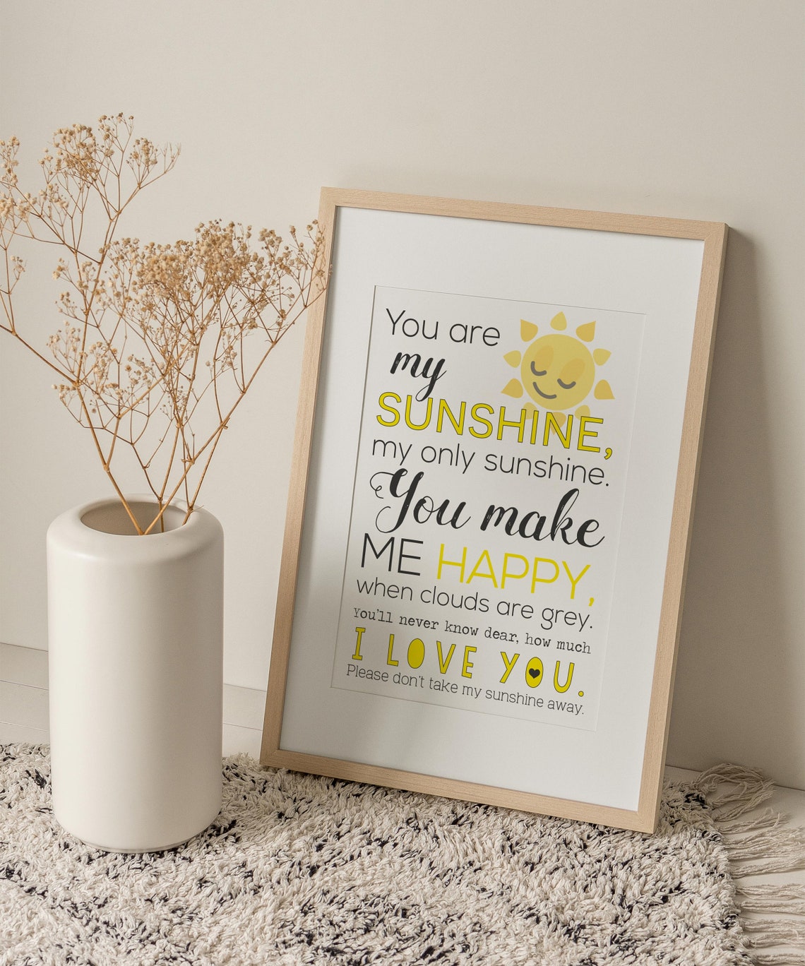 You Are My Sunshine Minimalist Quote Art Print - Image 3