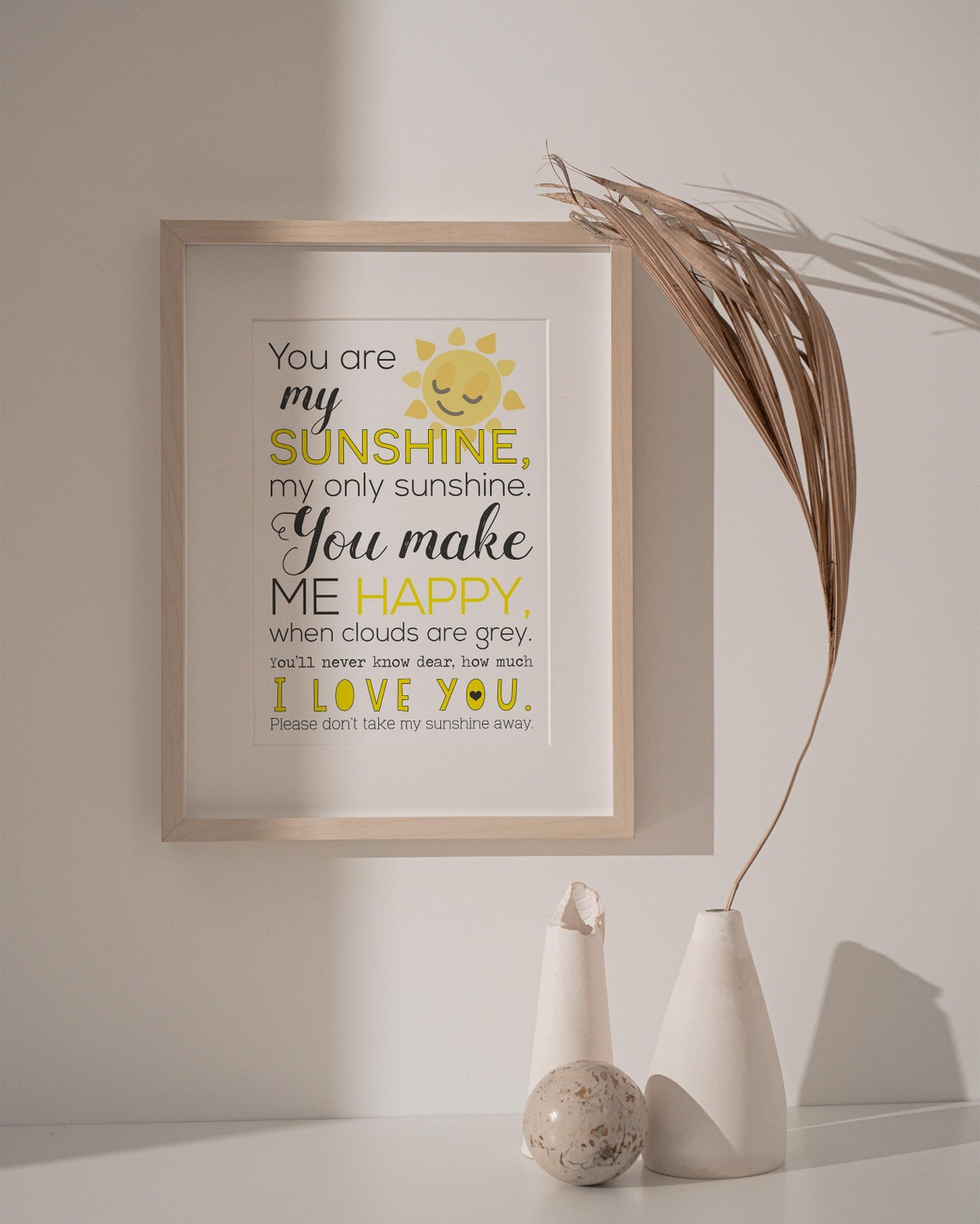 You Are My Sunshine Minimalist Quote Art Print - Image 2