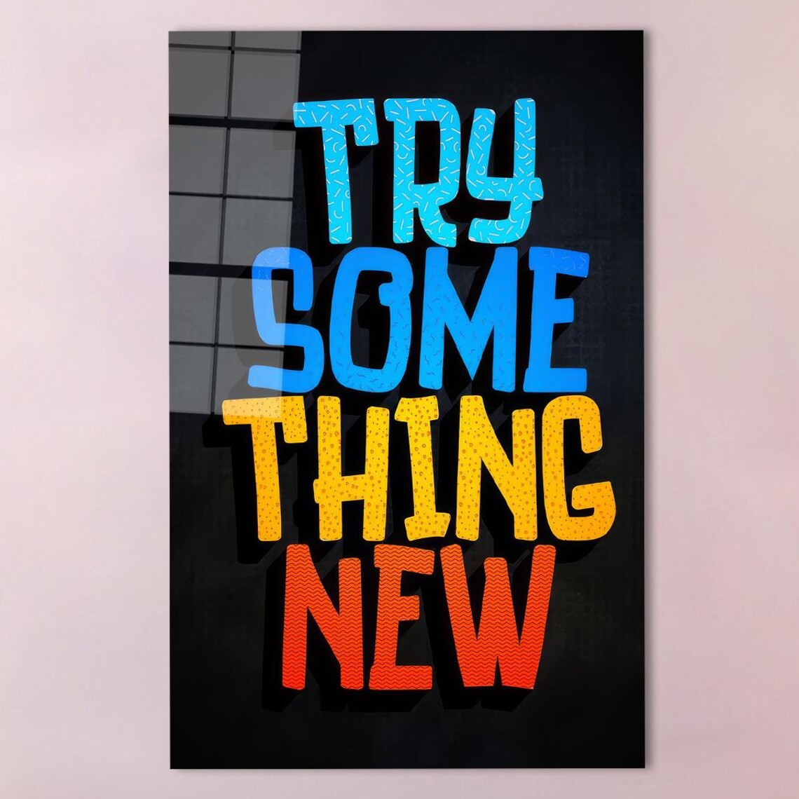 Try Something New Bold Colorful Retro Typography Motivational Poster