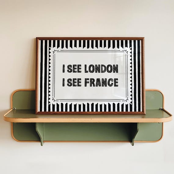 I See London France Print Bathroom Quote Wall Art Digital Download