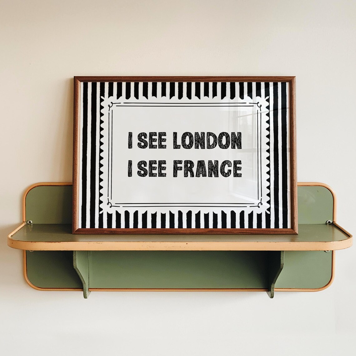 I See London I See France Striped Funny Bathroom Quote Poster