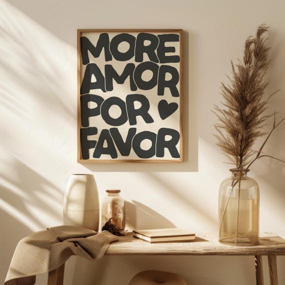 More Amor Por Favor Wall Art Bedroom Print Bold Romantic New Home Gift Paper 1st Wedding Anniversary Present File