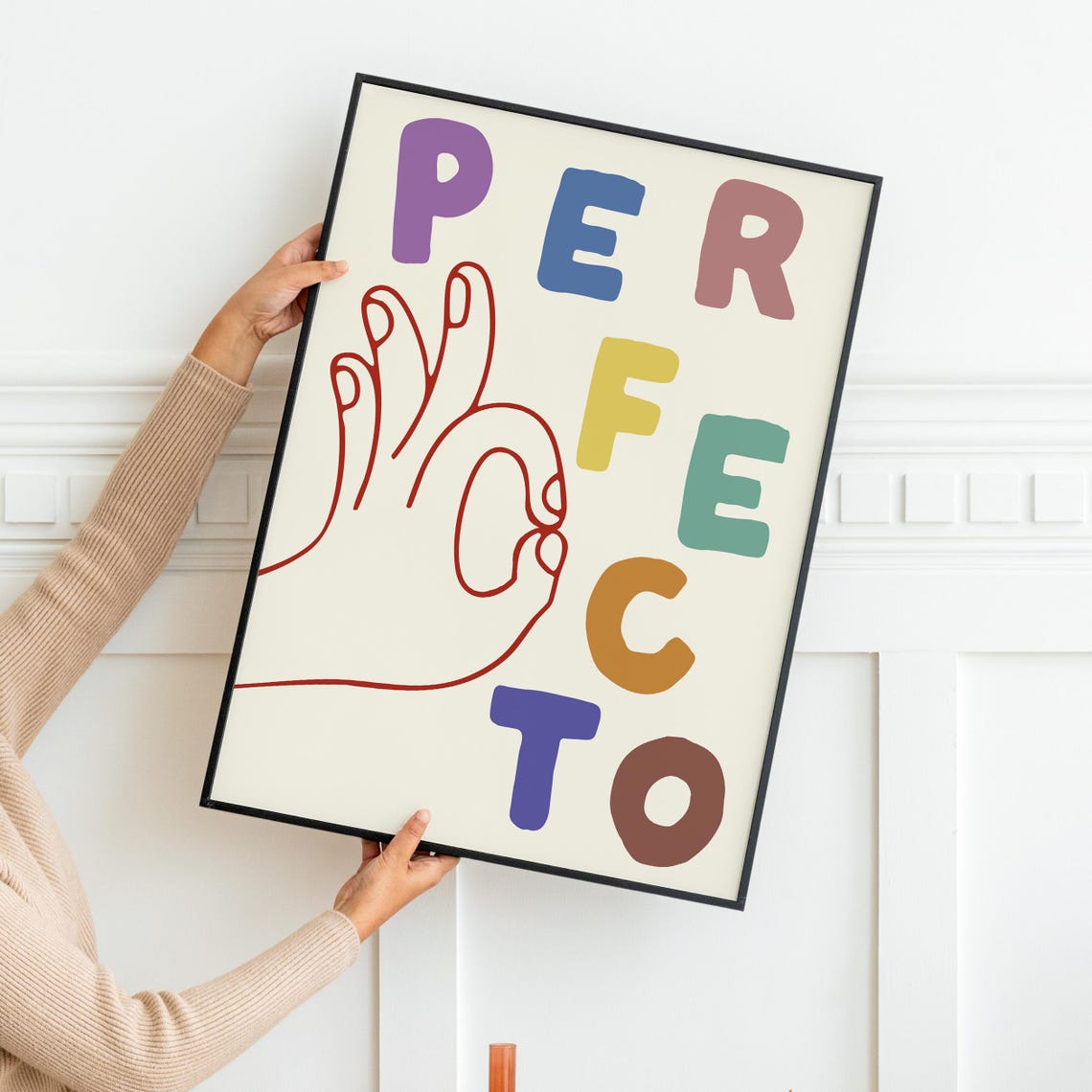 Perfecto Typography Print Bold Kitchen Poster Dining Room Wall Art Modern Home Decor Stylish Statement Motivational Artwork