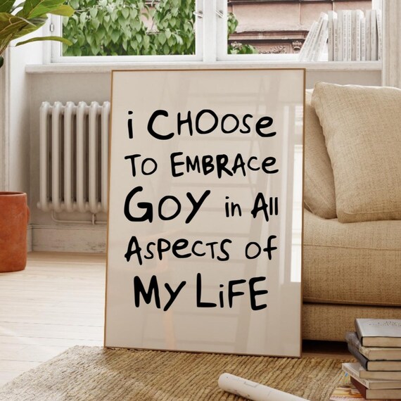 I Choose to Embrace Joy Hand Lettered Inspirational Typography Poster