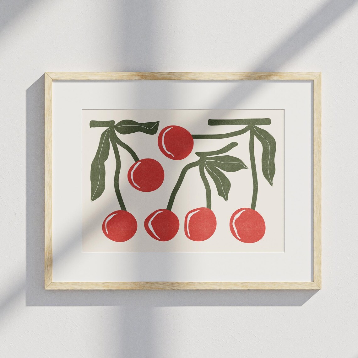 Cherry Poster Trendy Wall Art Cherry Wall Art Kitchen Wall Decor Aesthetic Print Funky Wall Decor Eclectic Decor - Image 2