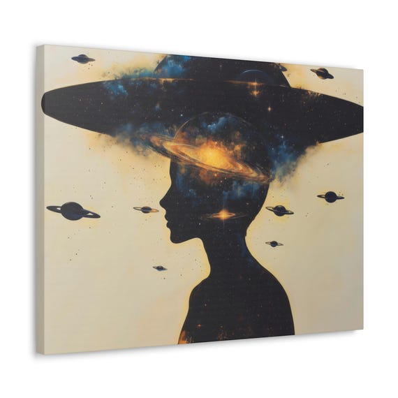 Psychedelic Mind Ufo Print Weird Ufo Landscape Modern Painting Fantasy Nature Rustic Wall Print Airbnb Art Wall Decor