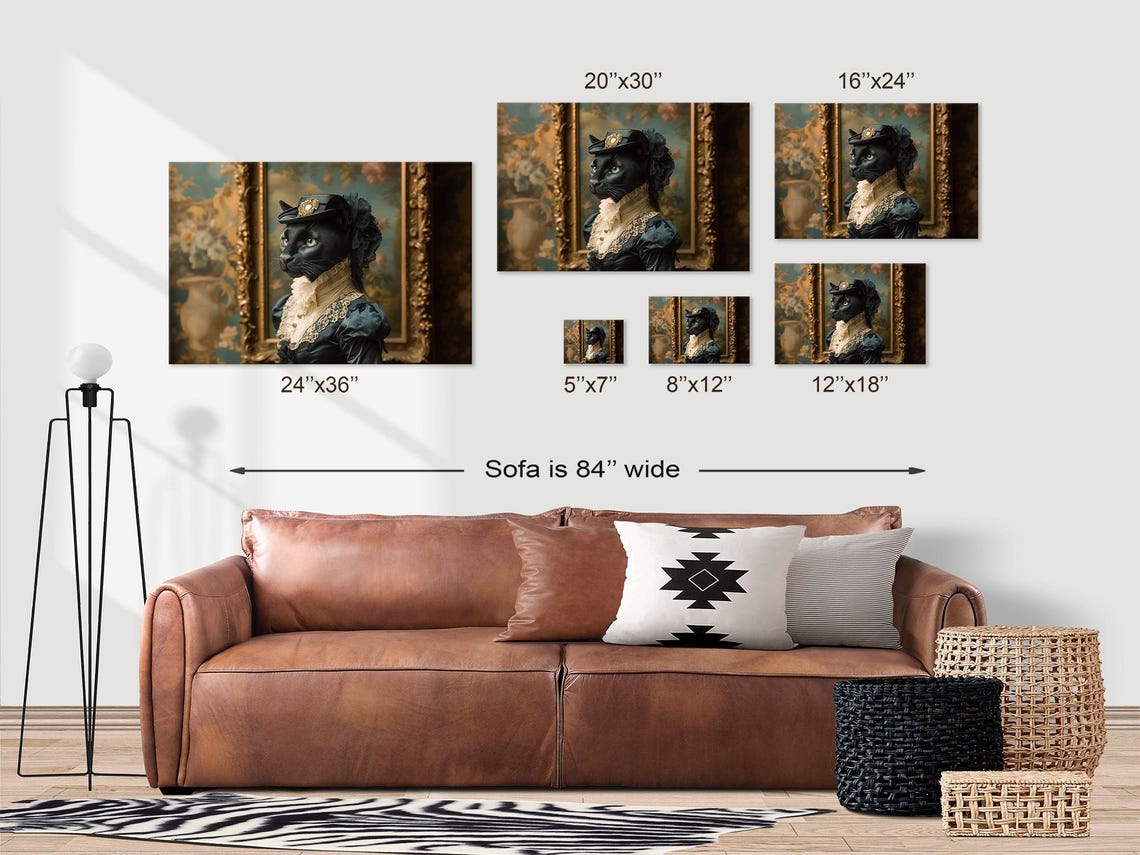 Black Panther Lady Victorian Gown Portrait Elegant Animal Art Poster - Image 3