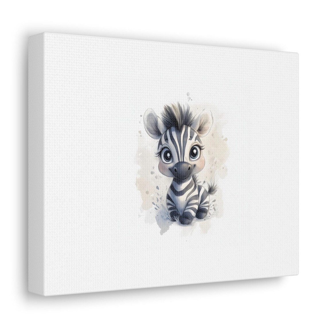 Baby Zebra Watercolor Cute Striped Foal Nursery Animal Art Poster - Image 2