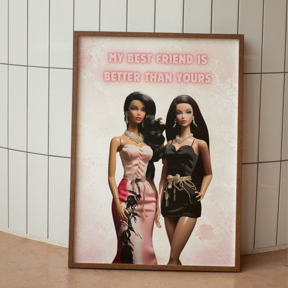 Baddie Friends Poster Girly Fashion Doll Art Digital Download
