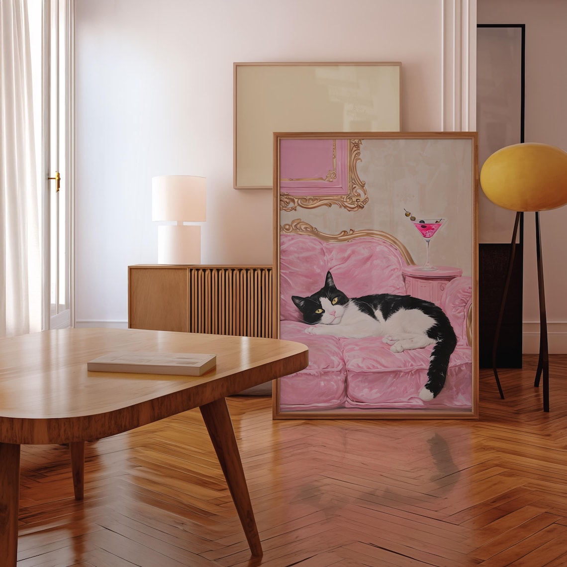 Cat Laying On The Couch, Boujee Wall Art Print