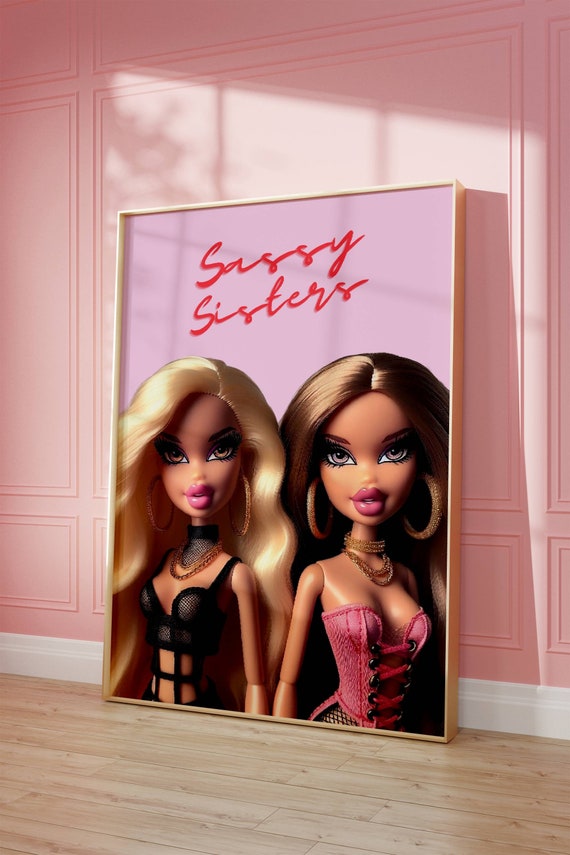 Girly Besties Poster Retro Doll Art Digital Download