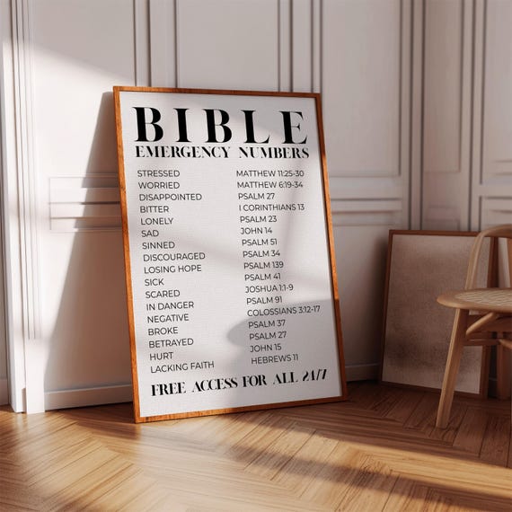 Bible Poster Christian Scripture Verse Print Mental Health Encouragement Gift Minimalist Faith Decor