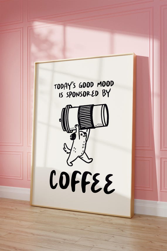 Coffee Wall Art Quote, Gift for Lover