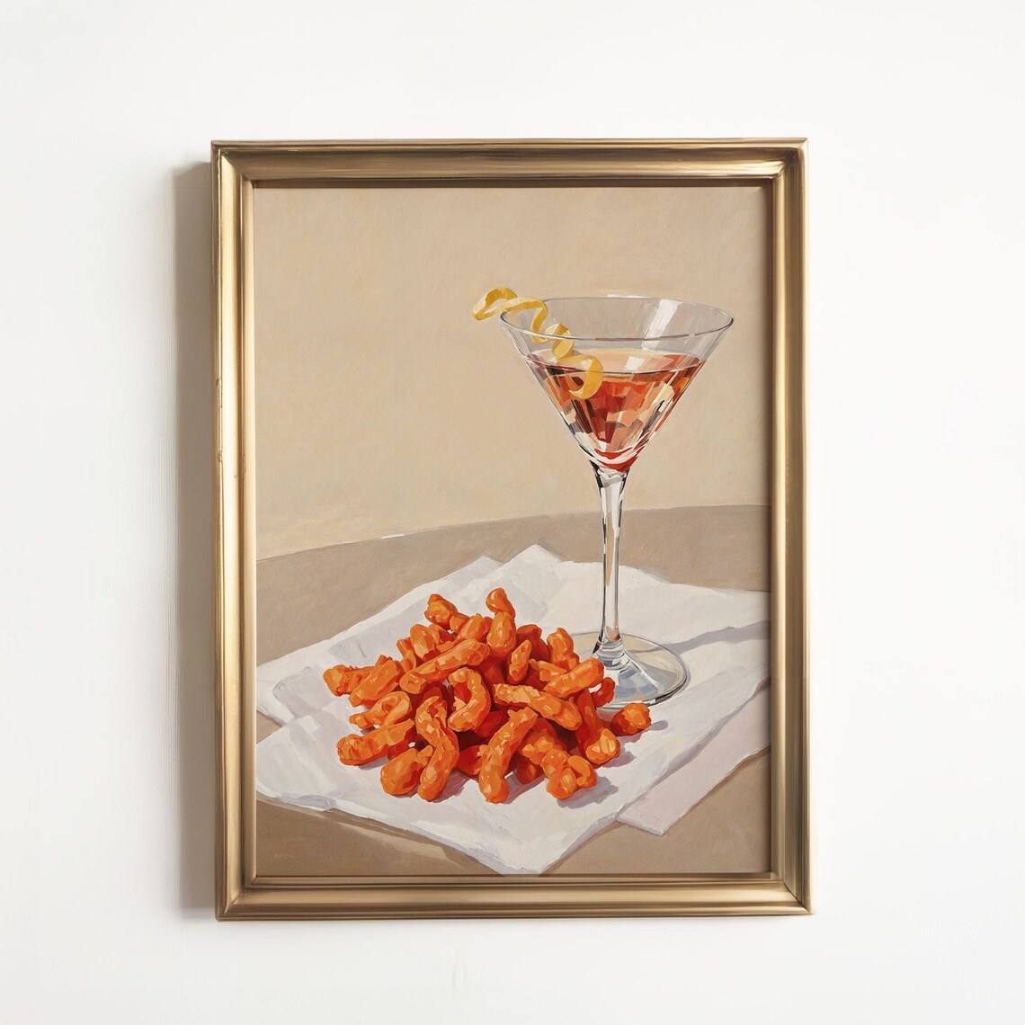Hot Cheese Crunch Art Print, Quirky Modern Still Life