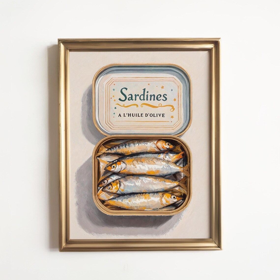 Tinned Sardines Vintage Retro Food Still Life Poster