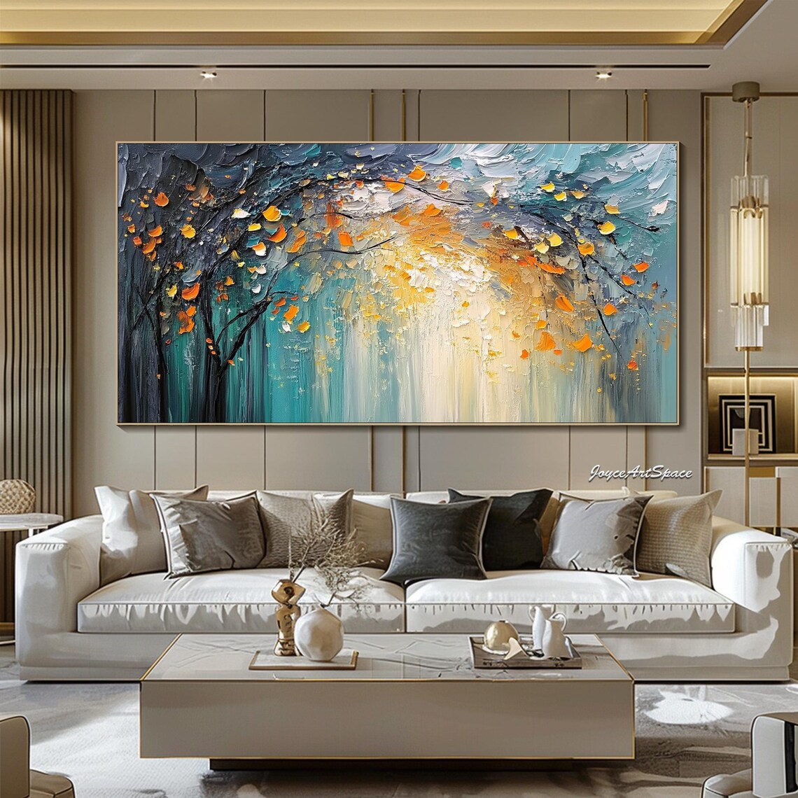 Abstract Oil Painting Tree Art Print, Boho Decor - Image 2