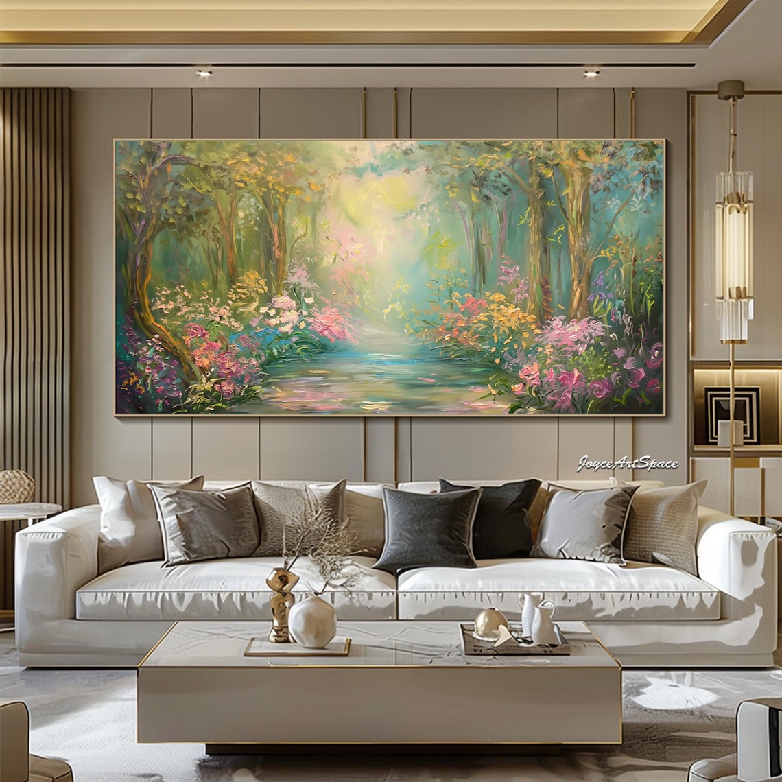Abstract Forest Oil Painting, Textured Wall Art - Image 3