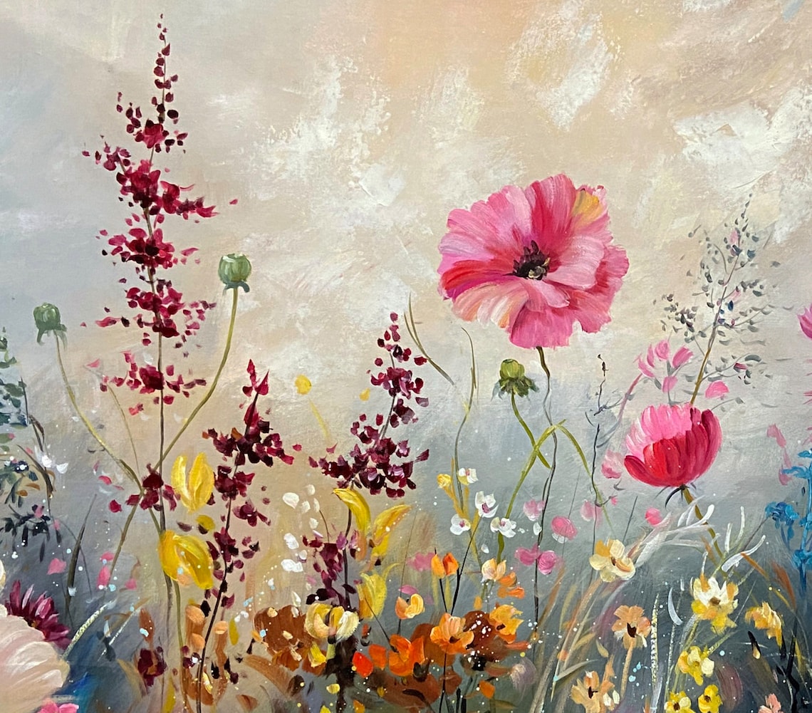 Abstract Flower Oil Painting, Modern Wall Art - Image 5