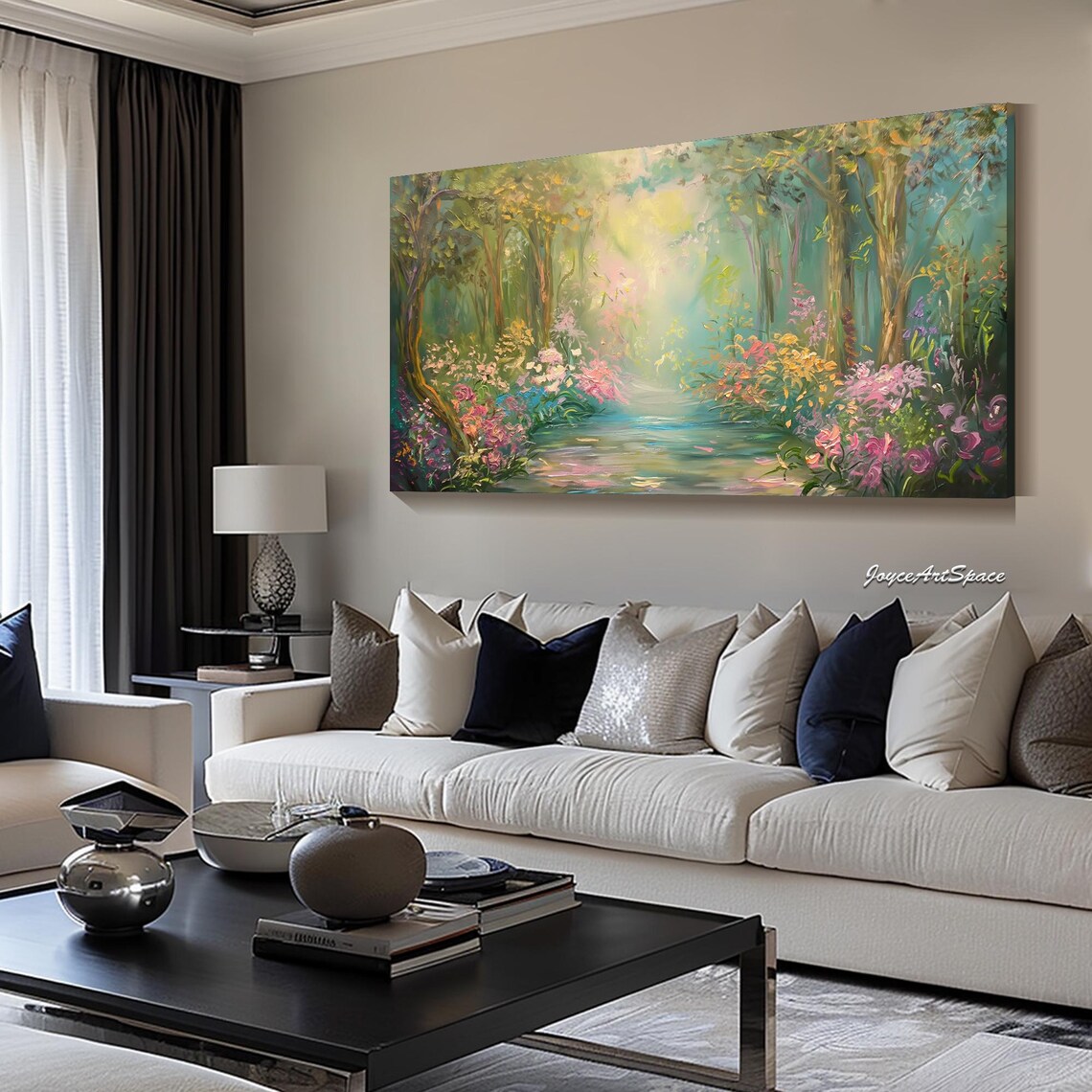 Abstract Forest Oil Painting, Textured Wall Art - Image 5