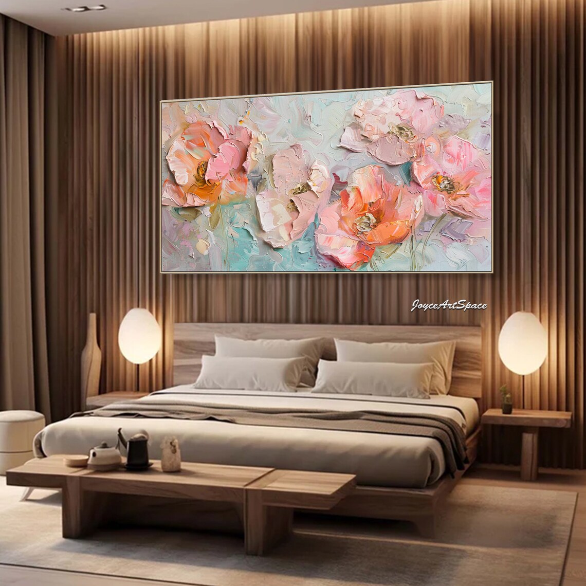 Abstract Textured Flower Painting, Boho Floral Art Print - Image 2