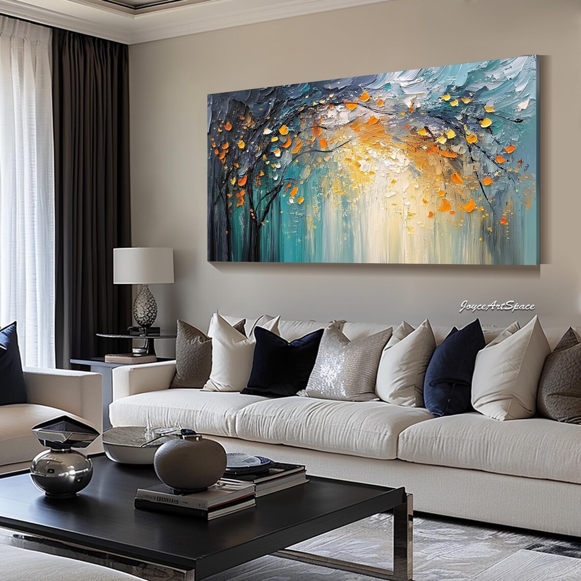 Abstract Oil Painting Tree Art Print, Boho Decor - Image 5