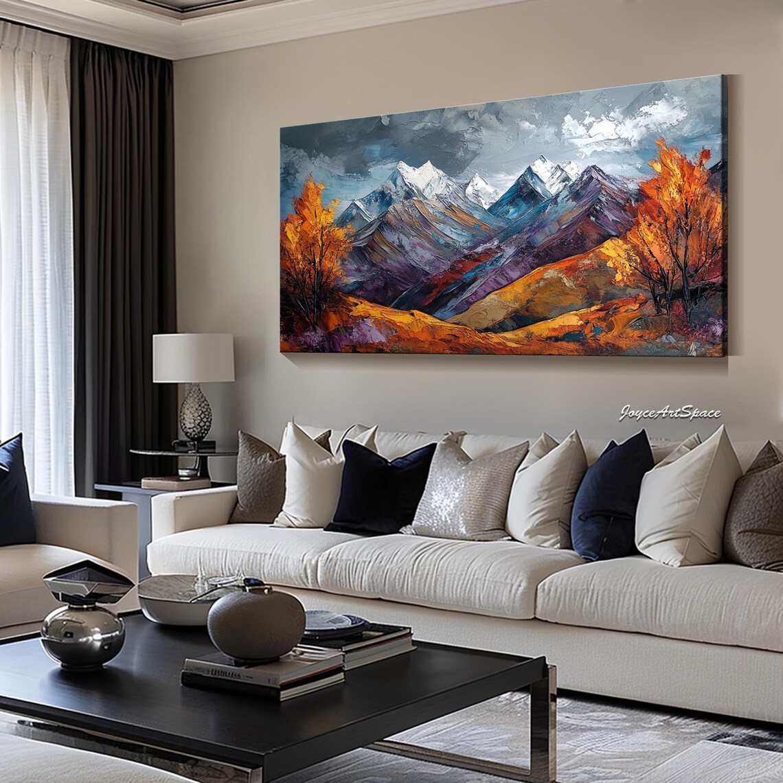 Abstract Mountain Oil Painting, Modern Art Print - Image 3