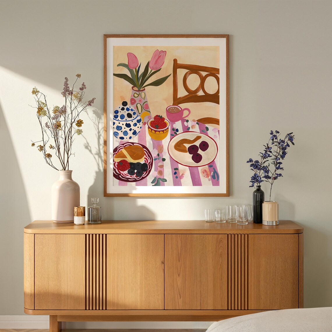 Rustic Kitchen Gouache Art Print, Cottagecore Still Life - Image 2