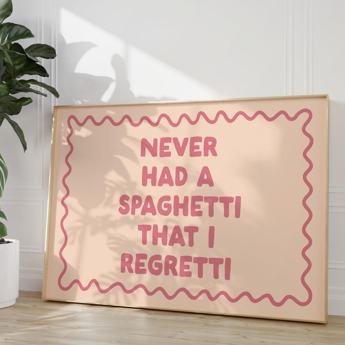 Never Had A Spaghetti That I Regretti Funny Kitchen Typography Poster