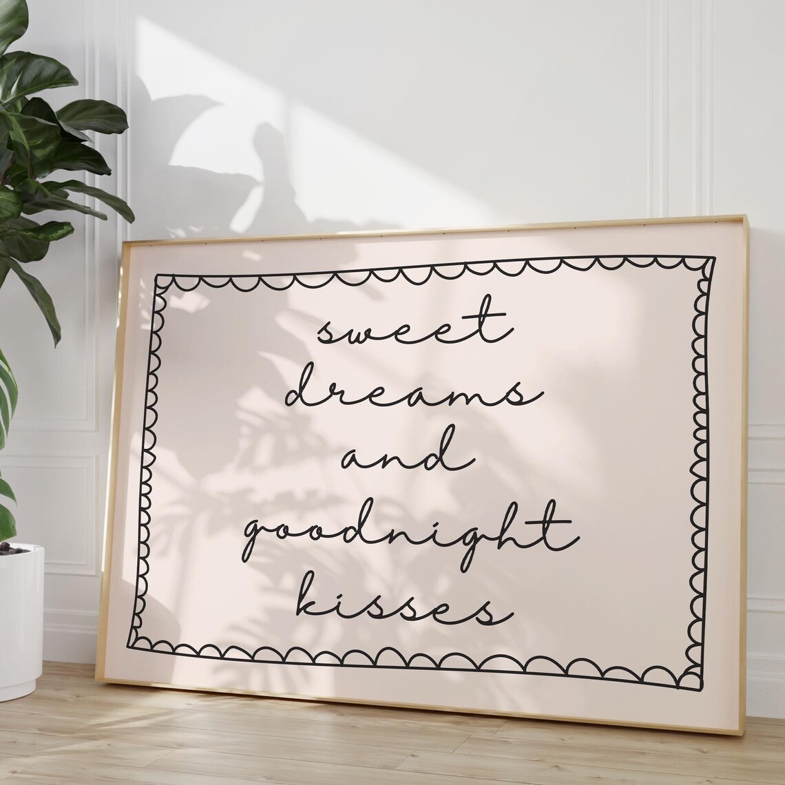 Sweet Dreams And Goodnight Kisses Print Retro Black Poster Preppy Positive Art Print Above Bed Print Bedroom Art Dorm Decor Apartment Art - Image 2