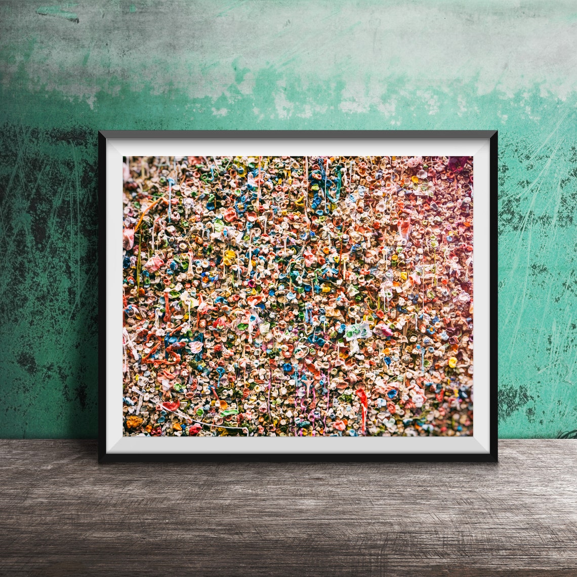 Seattle Gum Wall Post Alley Colorful Chewing Gum Texture Art Poster
