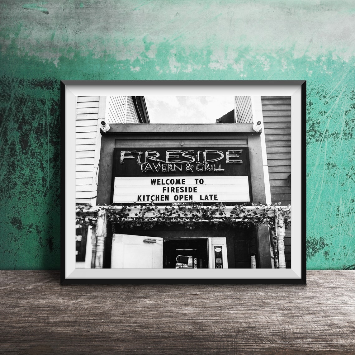 Fireside Tavern and Grill Neon Marquee Kitchen Open Late Poster - Image 2