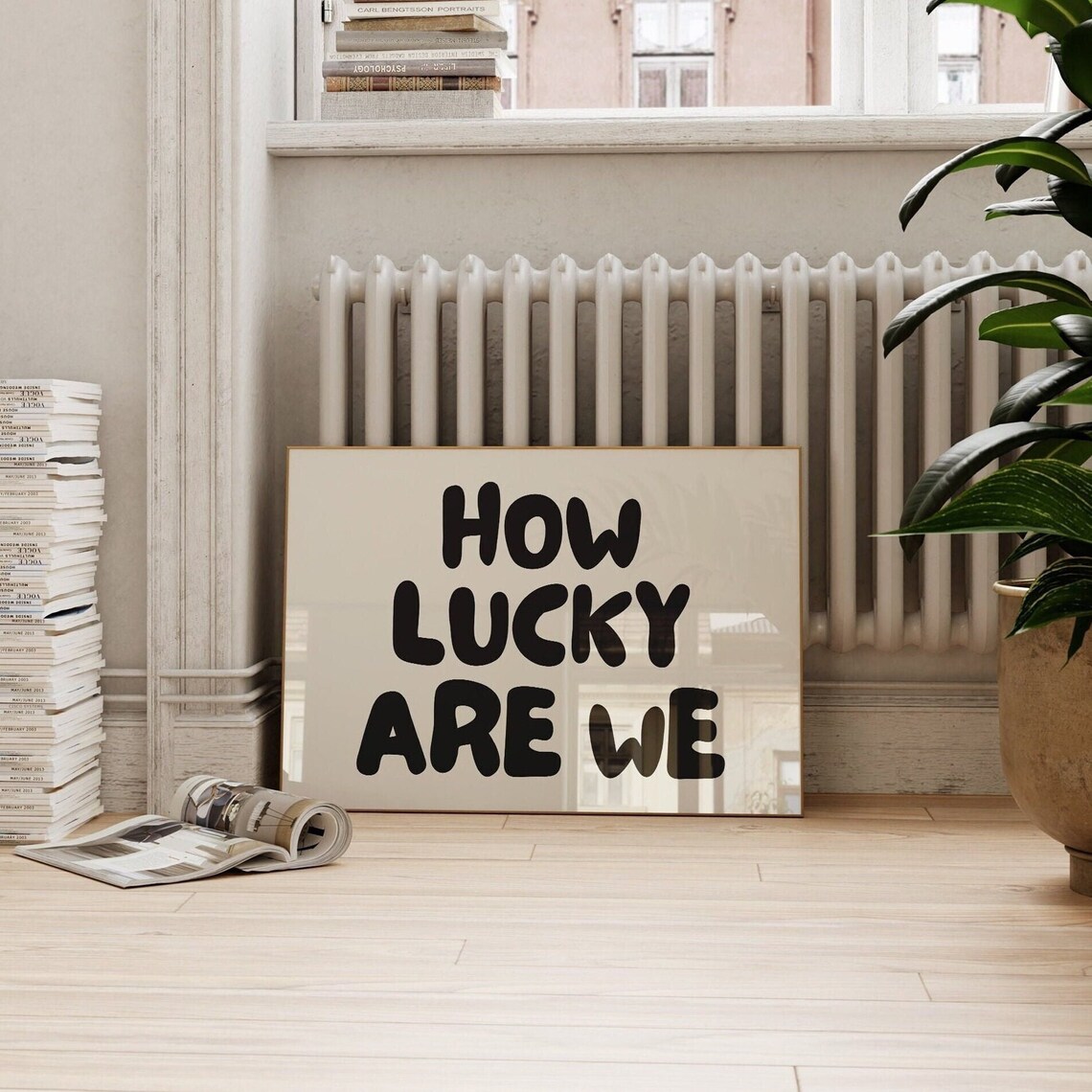 How Lucky Are We Retro Typography Poster - Image 2