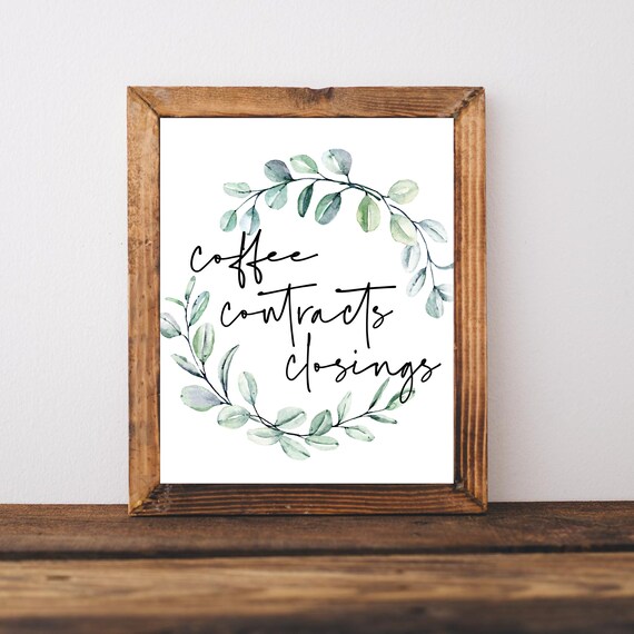 Realtor Coffee Contracts Closing Office Art Print