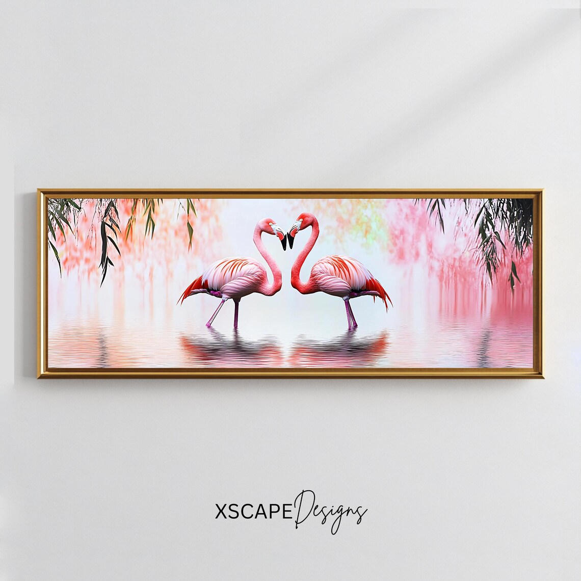 Flamingo Art Print, Elegant Romantic Artwork