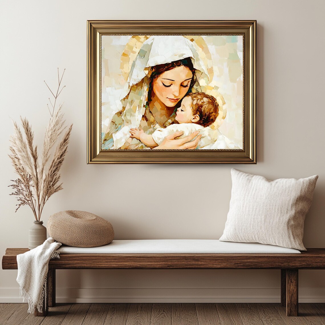 Blessed Virgin Mary and Baby Jesus Vintage Art Print - Image 2
