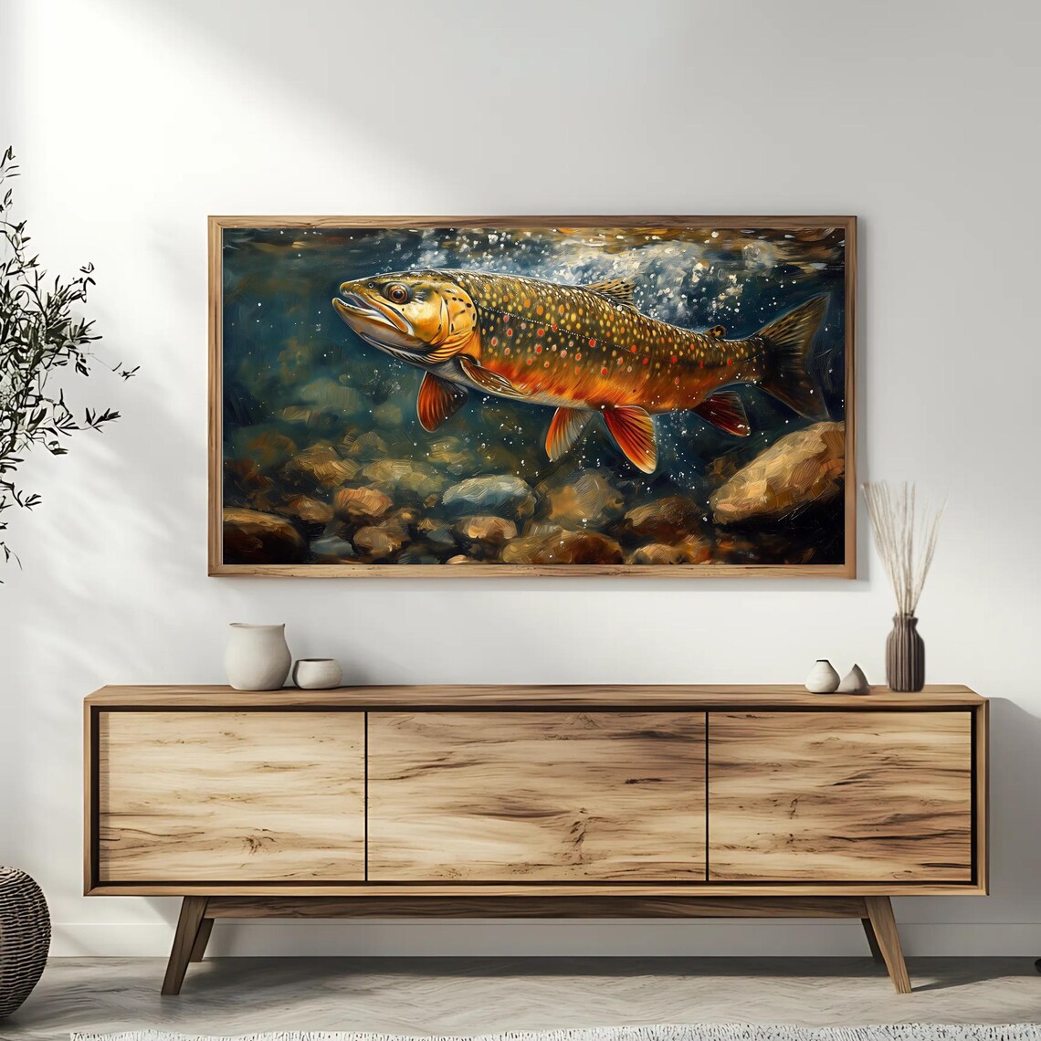 Frame Tv Art Underwater Trout Vibrant Fish Art For Frame Tv Abstract Tv Art Art - Image 3