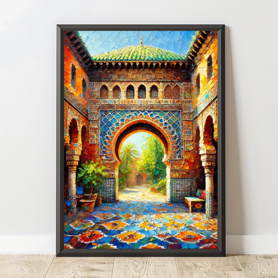 Moroccan Arch Print Art Moorish Architecture Vibrant Wall Art Instant Exotic Home Decor - Image 2
