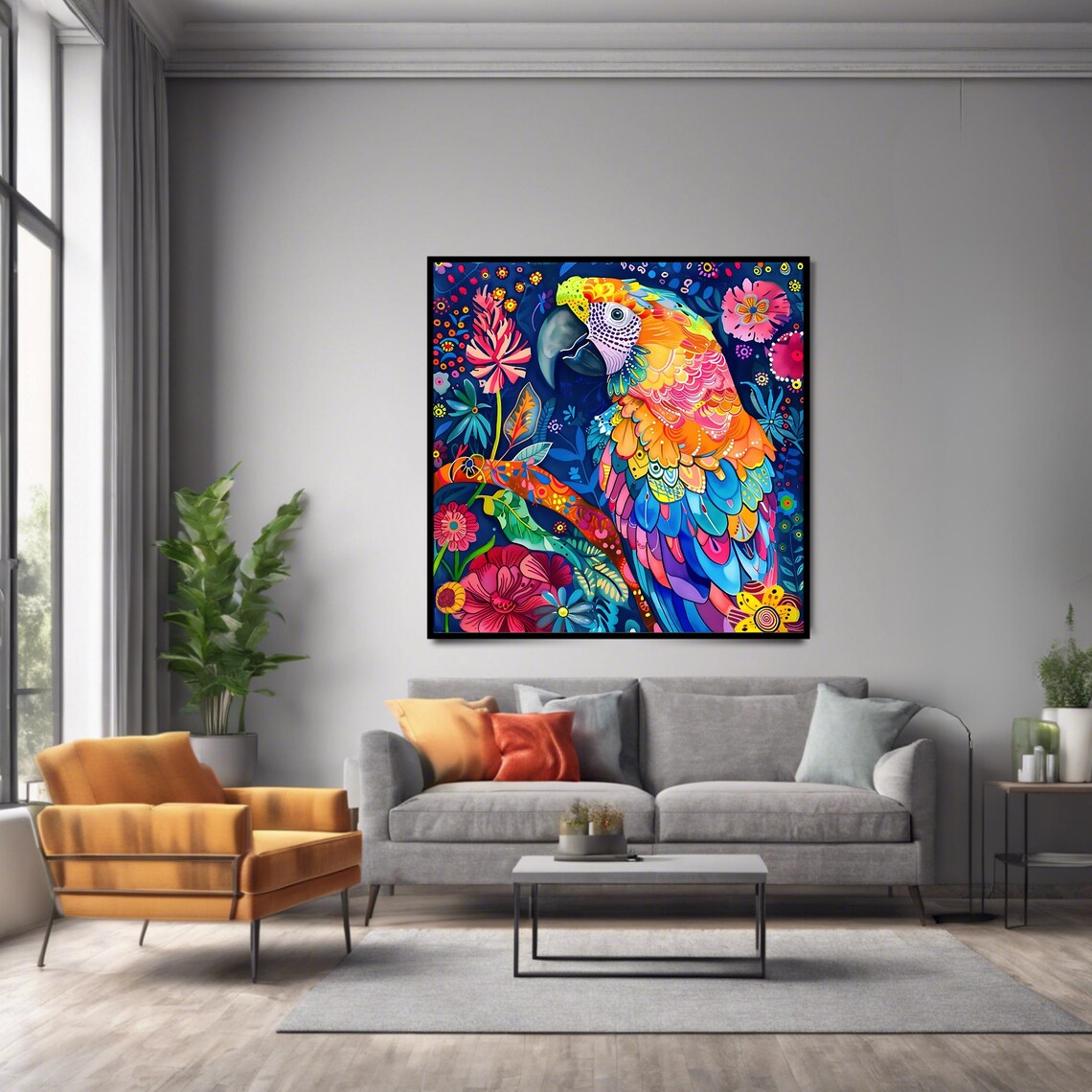 Vibrant Parrot Tropical Bird, Wildlife Poster - Image 2