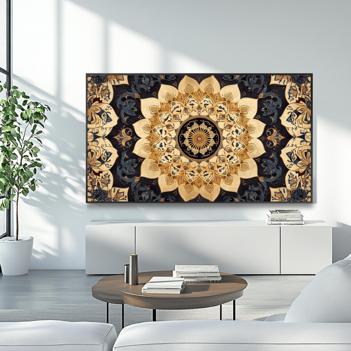 Islamic Mandala, Golden Arabic Pattern Art Print - Image 4