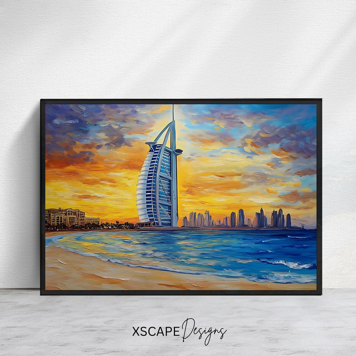 Burj Al Arab Dubai Skyline Travel Poster