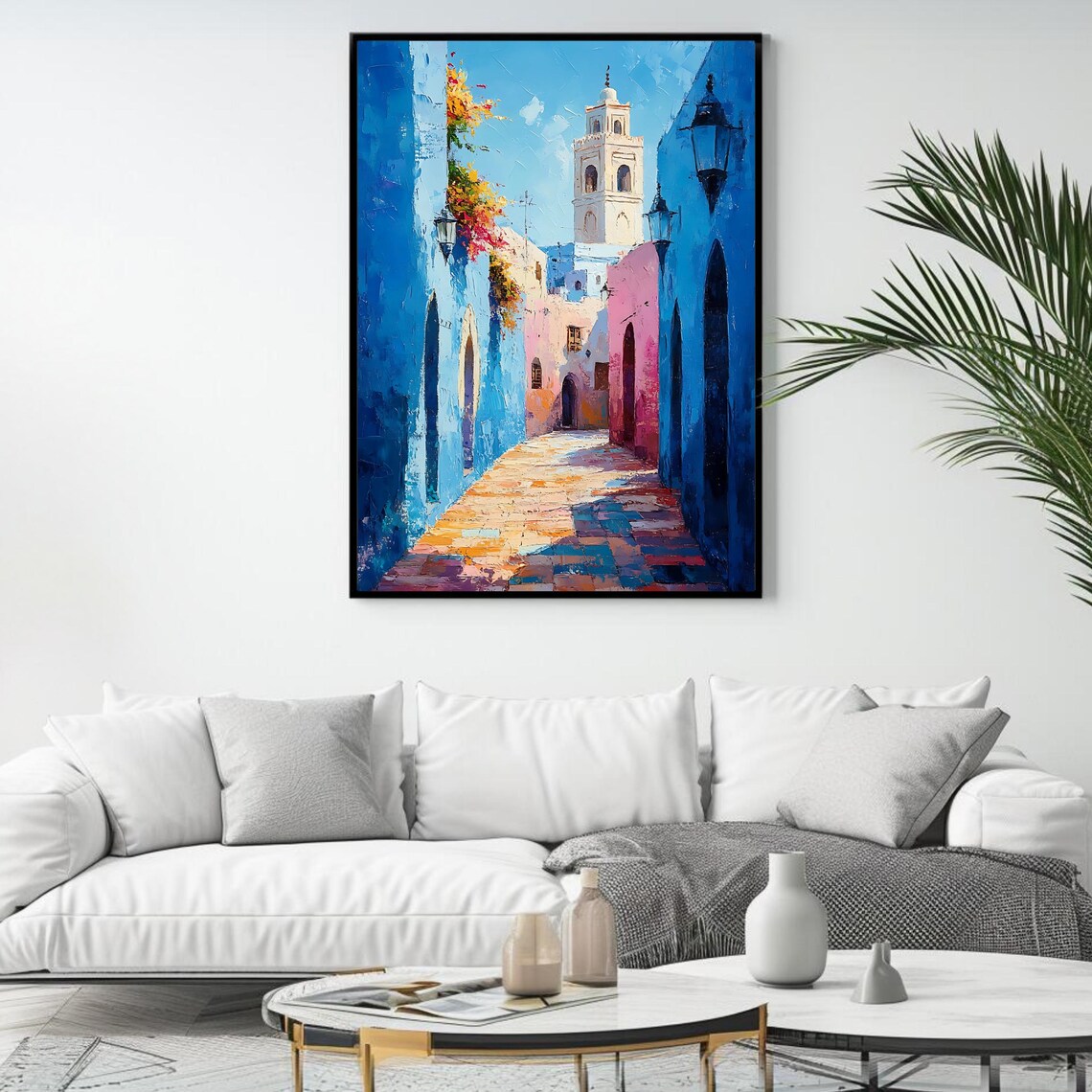 Moroccan Village Street, Islamic Decor Art Print - Image 4