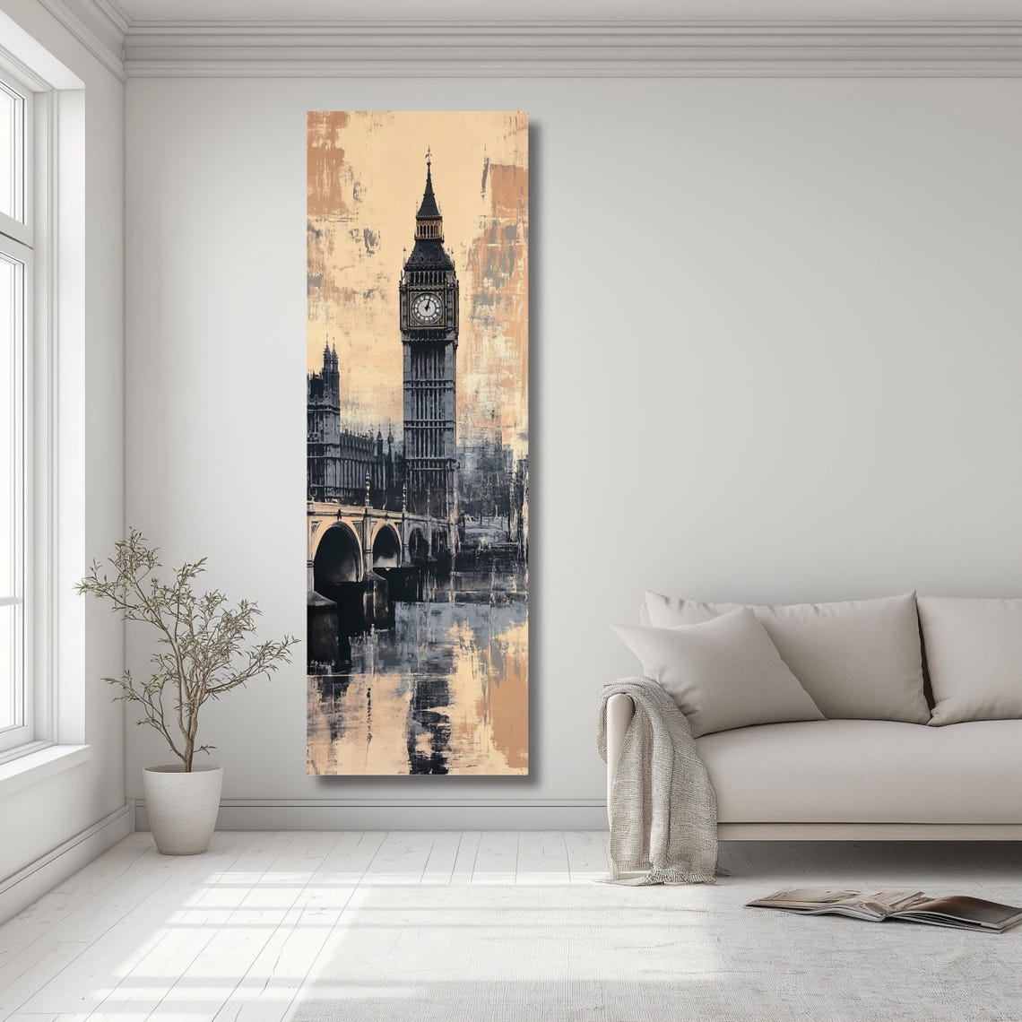 Big Ben Westminster Bridge Vintage London Cityscape Vertical Poster - Image 2