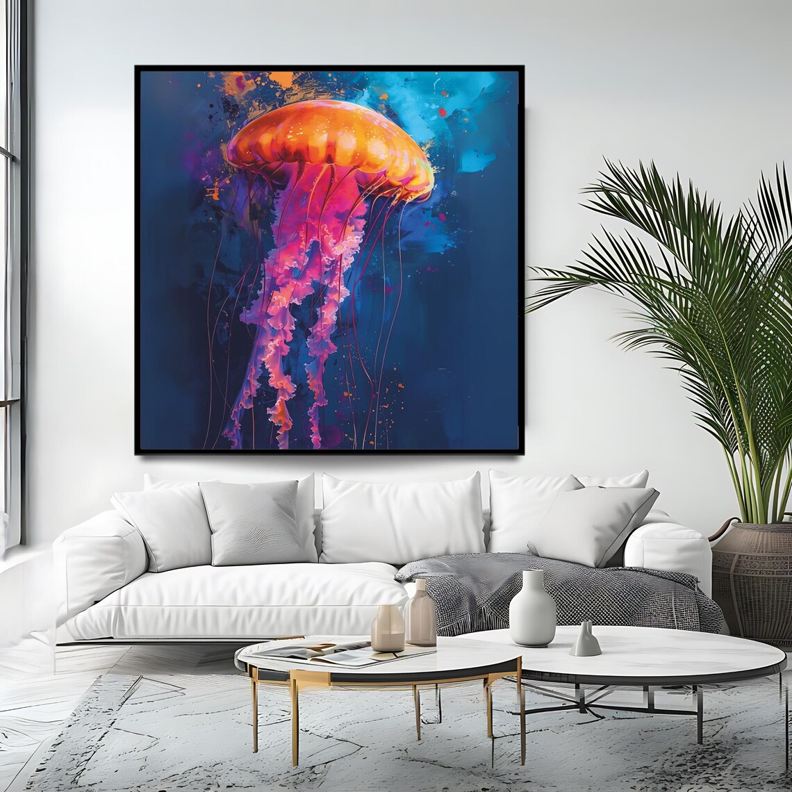 Jellyfish Abstract Ocean Art Print, Underwater Decor - Image 4