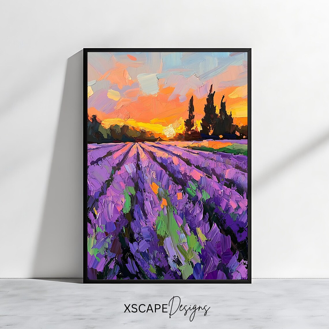 Lavender Sunset, Provence Landscape Art Print