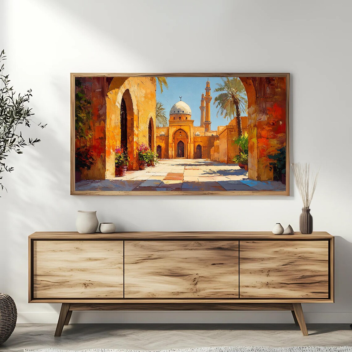 Moroccan Courtyard Art, Middle Eastern Wall Decor - Image 3
