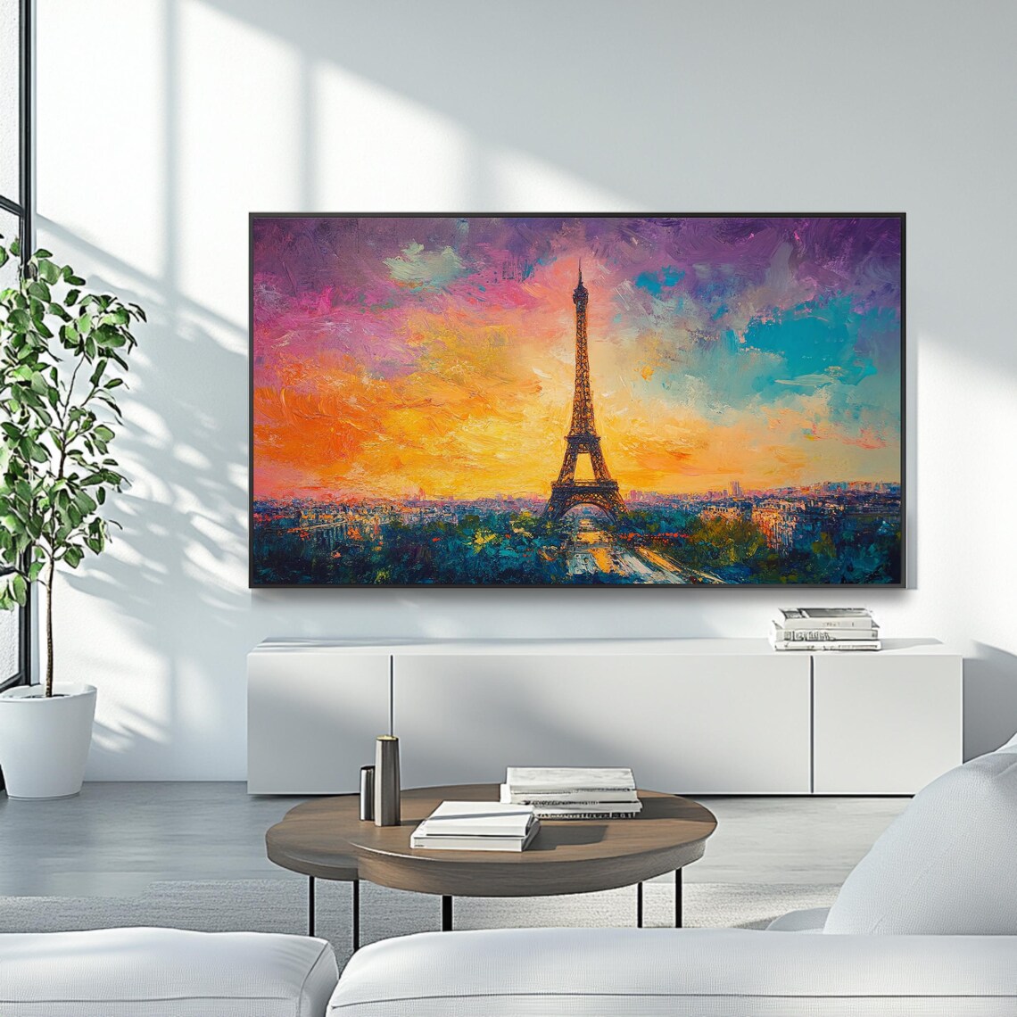 Eiffel Tower Sunset Paris Cityscape Art Print - Image 4